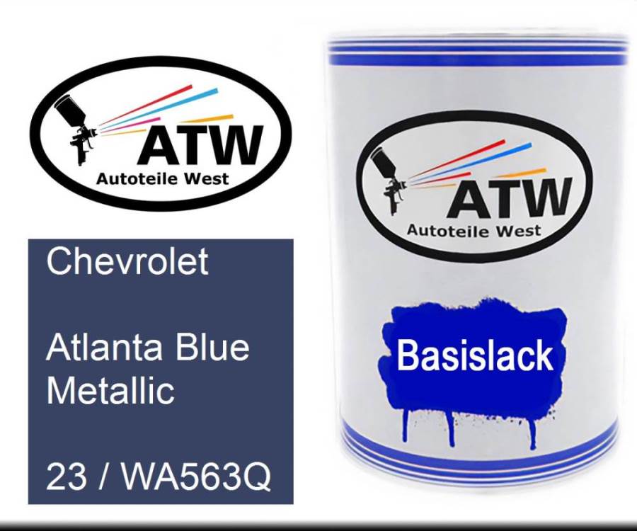 Chevrolet, Atlanta Blue Metallic, 23 / WA563Q: 500ml Lackdose, von ATW Autoteile West.